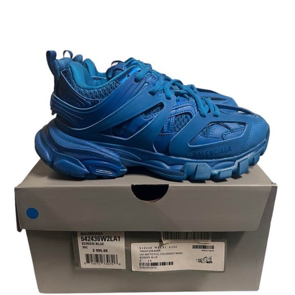 Balenciaga Track Trainers Low Top Platform Sneakers Blue US 5 WMNS - Picture 3 of 10